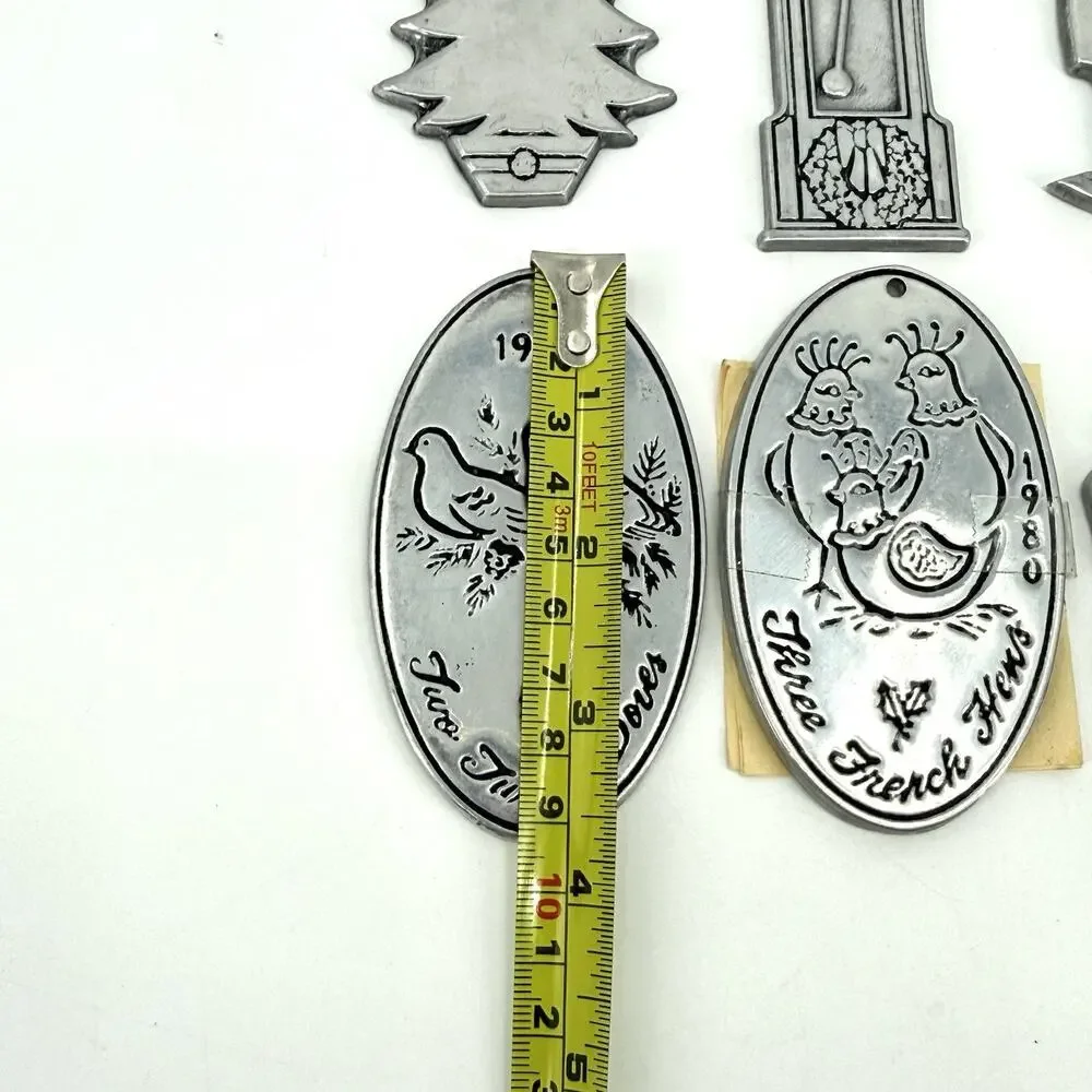 Wilton Christmas Ornaments Lot of 6 Metal Tree Horse Noel Folk Art Vintage